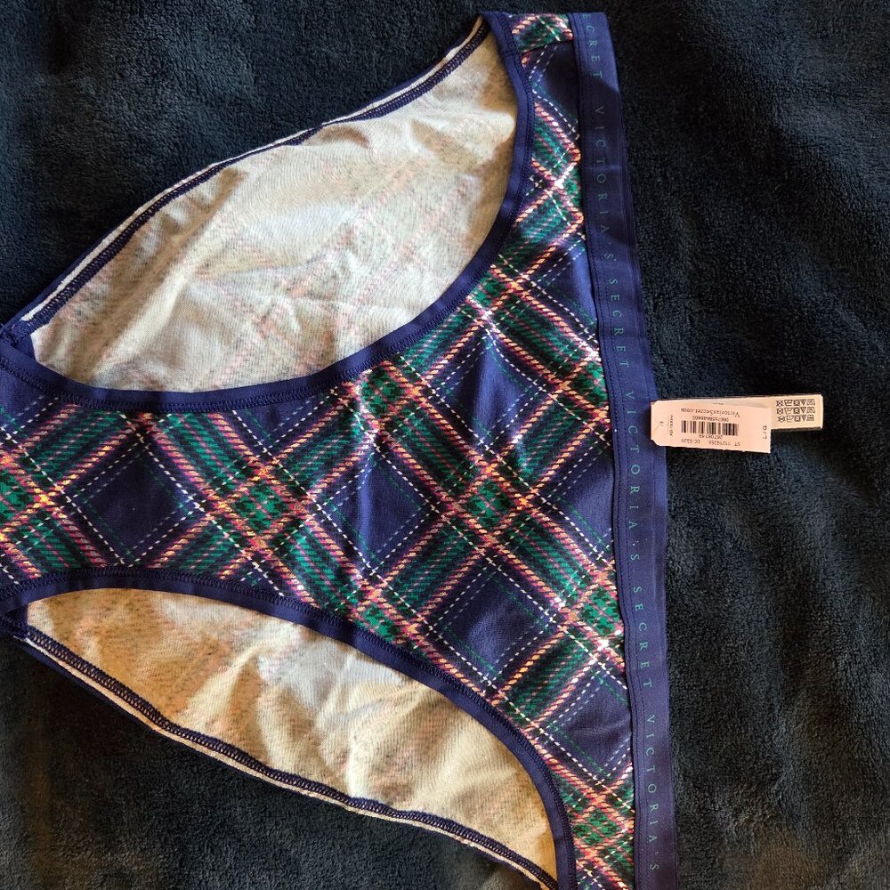 Victoria's Secret cotton bikini blue stripe panties